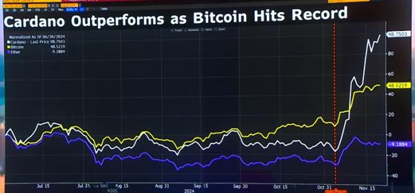 彭博社揭示: 为什么Cardano价格飙升，ADA涨幅超过BTC达100%